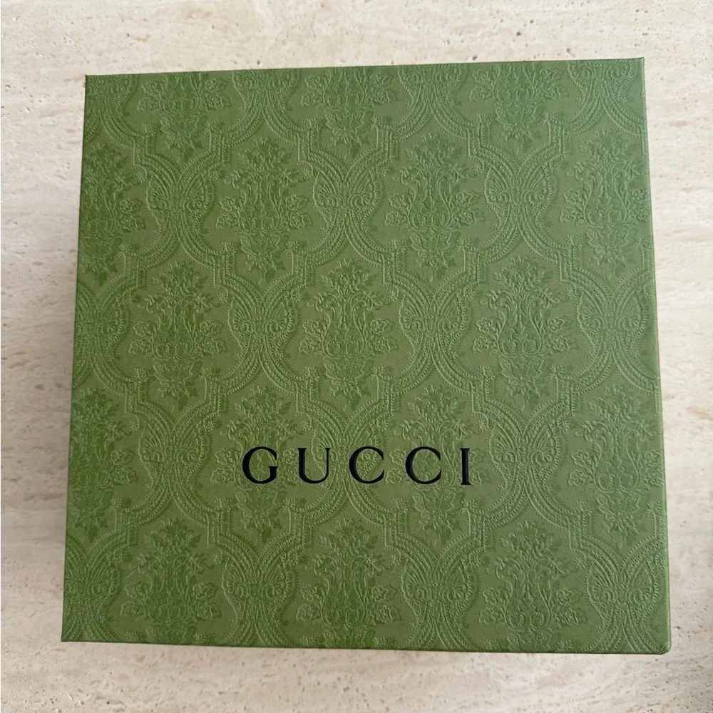 NWB Gucci GG Logo Black Leather Pet - Dog Harness with Gold Buckles Size M